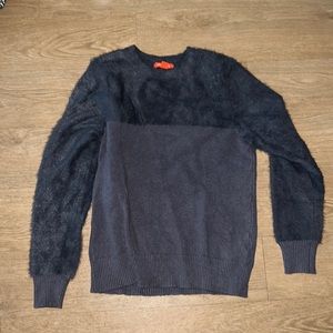 Joe Fresh dark grey fuzzy crew neck sweater